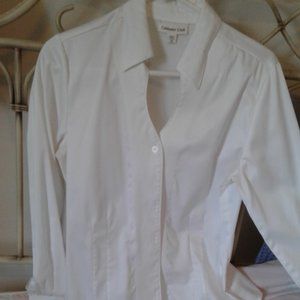 Coldwater Creek wrinkle free white blouse size M